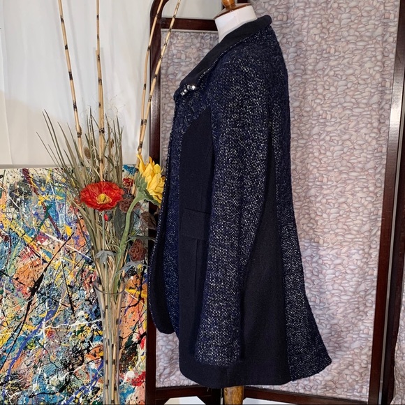 Kensie blue and blue tweed coat. - Picture 4 of 8
